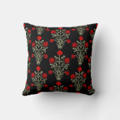 エレガントヴィンテージフローラエッチングレッド金ゴールド枕 クッション (裏面)