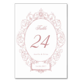 エレガントヴィンテージフローラオーナメントフレ結婚ーム テーブルナンバー