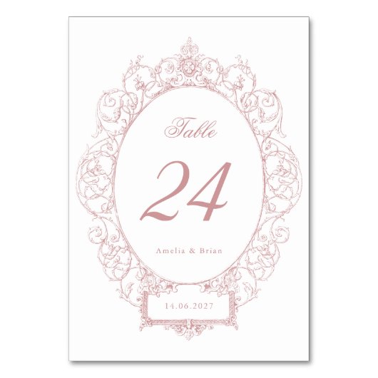 エレガントヴィンテージフローラオーナメントフレ結婚ーム テーブルナンバー (正面)