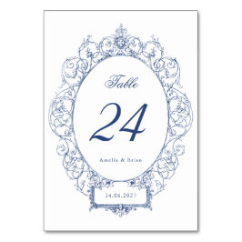 エレガントヴィンテージフローラオーナメントフレ結婚ーム テーブルナンバー