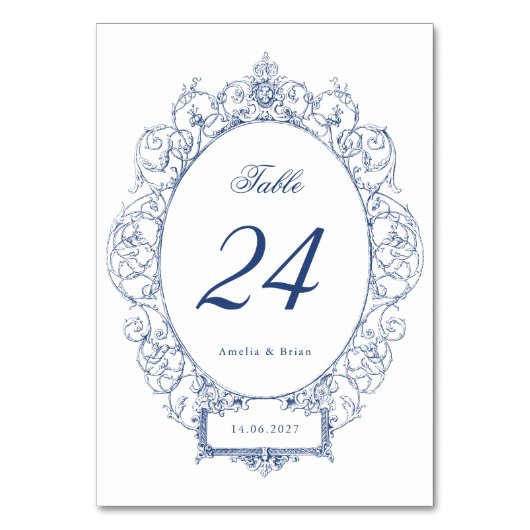 エレガントヴィンテージフローラオーナメントフレ結婚ーム テーブルナンバー (正面)