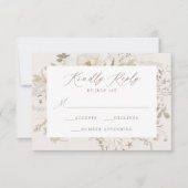 エレガントヴィンテージフローラクリ結婚ーム 出欠カード (正面)
