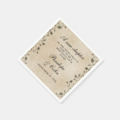 エレガントヴィンテージフローラシック図書室結婚の スタンダードカクテルナプキン (角)