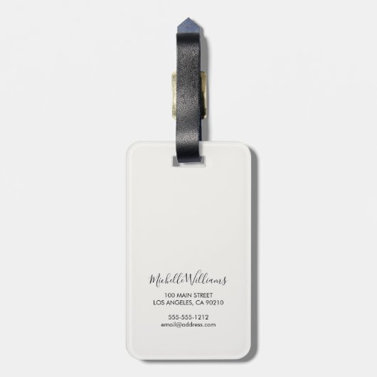 エレガントヴィンテージフローラスクリプト名 ラゲッジタグ (裏面縦)