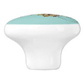 エレガントヴィンテージフローラティール（緑がかった色） セラミックノブ (側面)