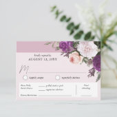 エレガントヴィンテージフローラディナー結婚チョイス 出欠カード (スタンド正面)