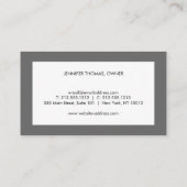 エレガントヴィンテージフローラデザイン白/グレー 名刺 (裏面)