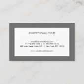 エレガントヴィンテージフローラデザイン白/グレー 名刺 (裏面)