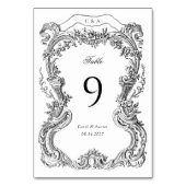 エレガントヴィンテージフローラトイル結婚フレーム テーブルナンバー (裏面)