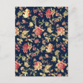 エレガントヴィンテージフローラバラパターン ポストカード (正面)