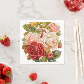 エレガントヴィンテージフローラバラパーティーナプキン スタンダードカクテルナプキン (インサイチュ)