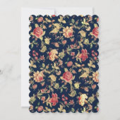 エレガントヴィンテージフローラバラブルーブライダルシャワー 招待状 (裏面)