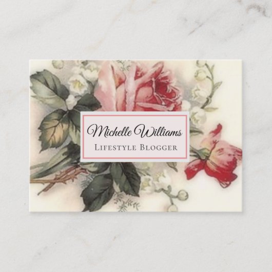 エレガントヴィンテージフローラバラ花 名刺 (正面)