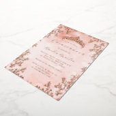 エレガントヴィンテージフローラバラ金ゴールドキンセアニェラ 箔招待状 (回転した状態)