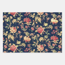 エレガントヴィンテージフローラバラ ラッピングペーパーシート