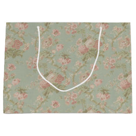 エレガントヴィンテージフローラバラ ラージペーパーバッグ