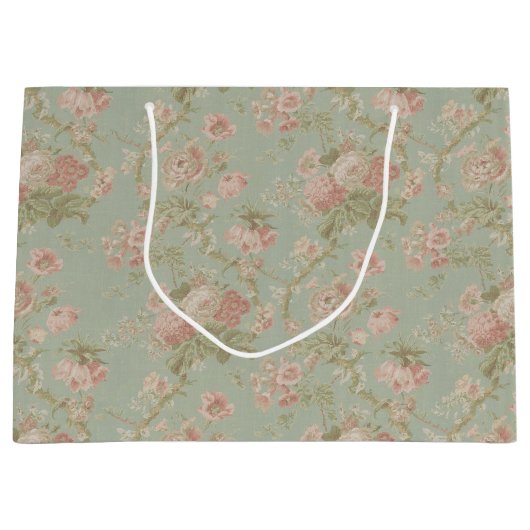 エレガントヴィンテージフローラバラ ラージペーパーバッグ (正面)
