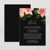 エレガントヴィンテージフローラピンクとブ結婚ラック エンクロージャーカード (正面/裏面)