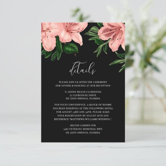 エレガントヴィンテージフローラピンクとブ結婚ラック エンクロージャーカード (スタンド正面)