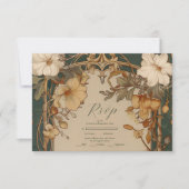 エレガントヴィンテージフローラフレ結婚ーム 出欠カード (正面)