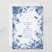 エレガントヴィンテージフローラブルートイルフレ結婚ーム 招待状 (正面)