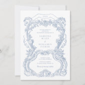 エレガントヴィンテージフローラブルートイルフレ結婚ーム 招待状 (正面)