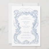 エレガントヴィンテージフローラブルートイルフレ結婚ーム 招待状 (正面)