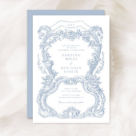 エレガントヴィンテージフローラブルートイルフレ結婚ーム 招待状