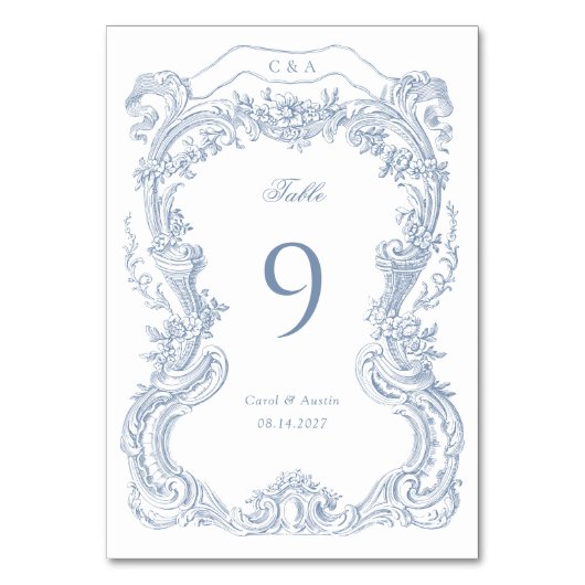 エレガントヴィンテージフローラブルートワ結婚ール テーブルナンバー (正面)