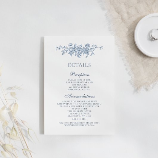 エレガントヴィンテージフローラブ結婚ルー詳細 エンクロージャーカード