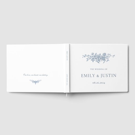 エレガントヴィンテージフローラブ結婚ルー ゲストブック (全面)