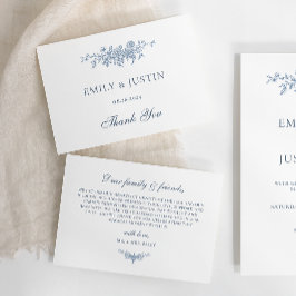 エレガントヴィンテージフローラブ結婚ルー サンキューカード