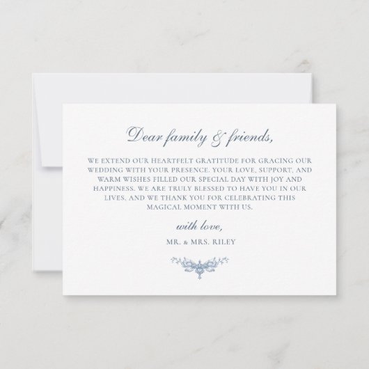 エレガントヴィンテージフローラブ結婚ルー サンキューカード (裏面)