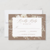エレガントヴィンテージフローラブ結婚ロン 出欠カード (正面)