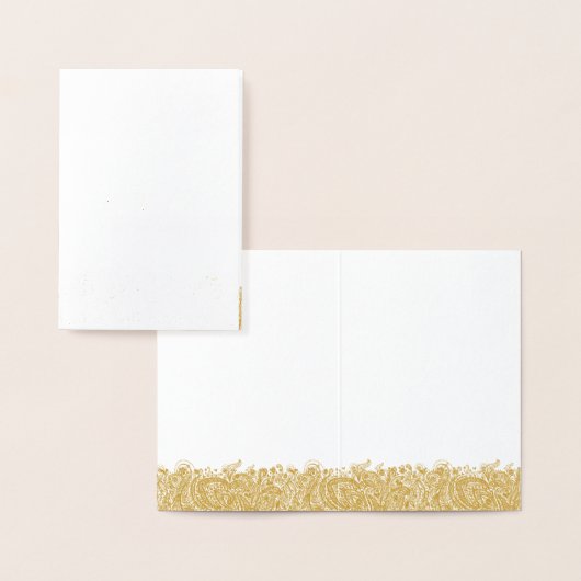 エレガントヴィンテージフローラペイズリーサンキューカード 箔カード (ディスプレー)