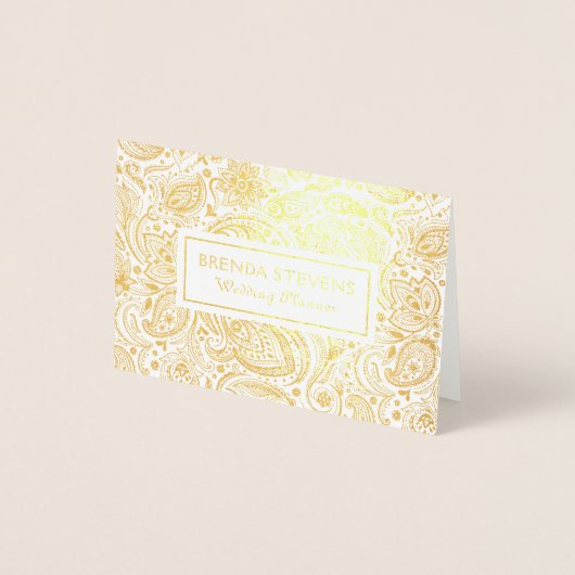 エレガントヴィンテージフローラペイズリー 箔カード (正面)