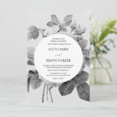 エレガントヴィンテージフローラモノクロバラ 招待状 (スタンド正面)