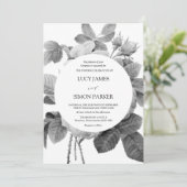 エレガントヴィンテージフローラモノクロバラ 招待状 (スタンド正面)