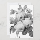 エレガントヴィンテージフローラモノクロバラ 招待状 (裏面)