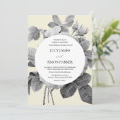 エレガントヴィンテージフローラモノクロバラ 招待状 (スタンド正面)