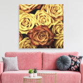 エレガントヴィンテージフローラ乾燥バラビクトリアン キャンバスプリント (インサイチュ (リビング))