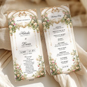 エレガントヴィンテージフローラ及び金ゴールド結婚式 プログラム