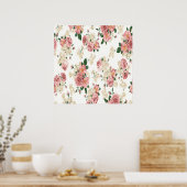 エレガントヴィンテージフローラ壁紙ポスター ポスター (キッチン)