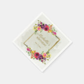 エレガントヴィンテージフローラ女性誕生日 スタンダードカクテルナプキン (角)