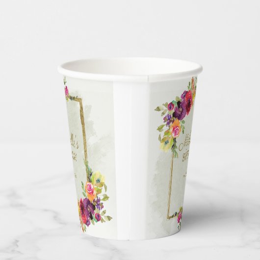 エレガントヴィンテージフローラ女性誕生日 紙コップ (右)