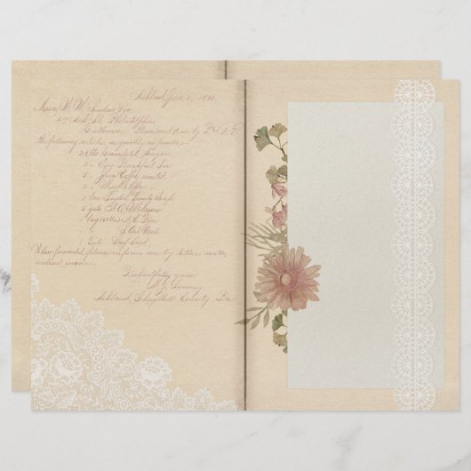 エレガントヴィンテージフローラ履歴ページの表示 (正面/裏面)