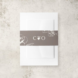 エレガントヴィンテージフローラ庭園の結婚式イニシャル 招待状ベリーバンド