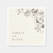 エレガントヴィンテージフローラ庭園の結婚式名 スタンダードカクテルナプキン (正面)