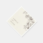 エレガントヴィンテージフローラ庭園の結婚式名 スタンダードカクテルナプキン (角)