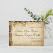 エレガントヴィンテージフローラ素朴結婚式招待状 招待状 (スタンド正面)